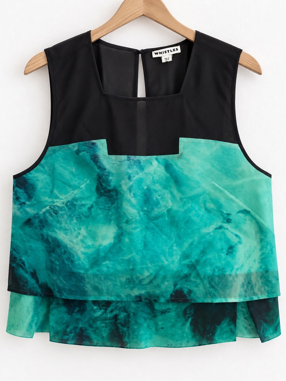 NWT Whistles Marble Print Layered Sleeveless Top